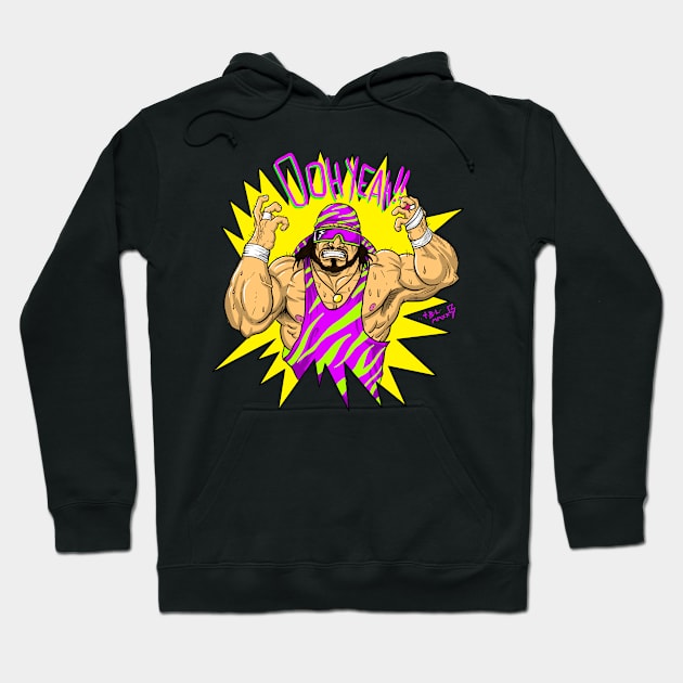 Macho man Hoodie by Brownlazer